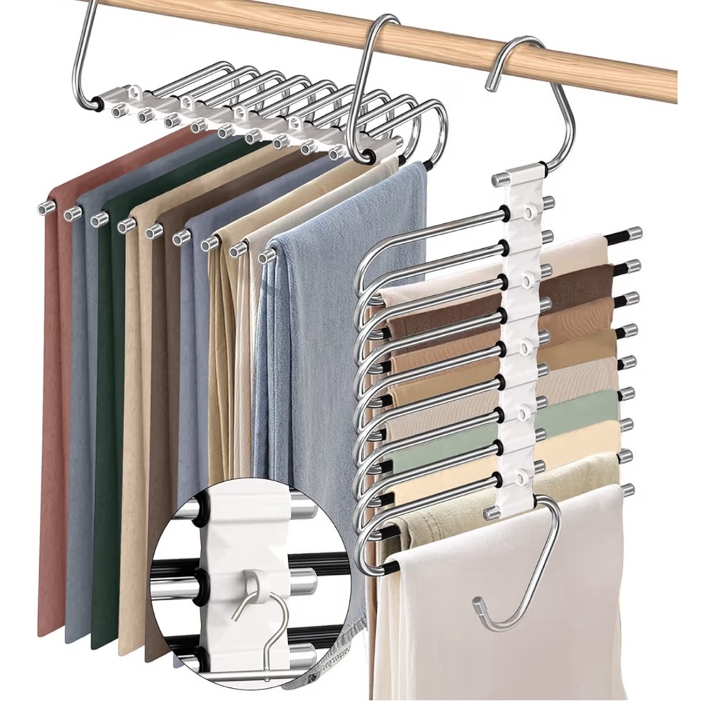 White Space-Saving Pants Hanger
